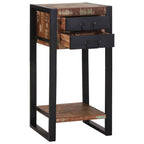 Tavolino Multicolore 40 x 40 x 80 cm Legno Recuperato Massello