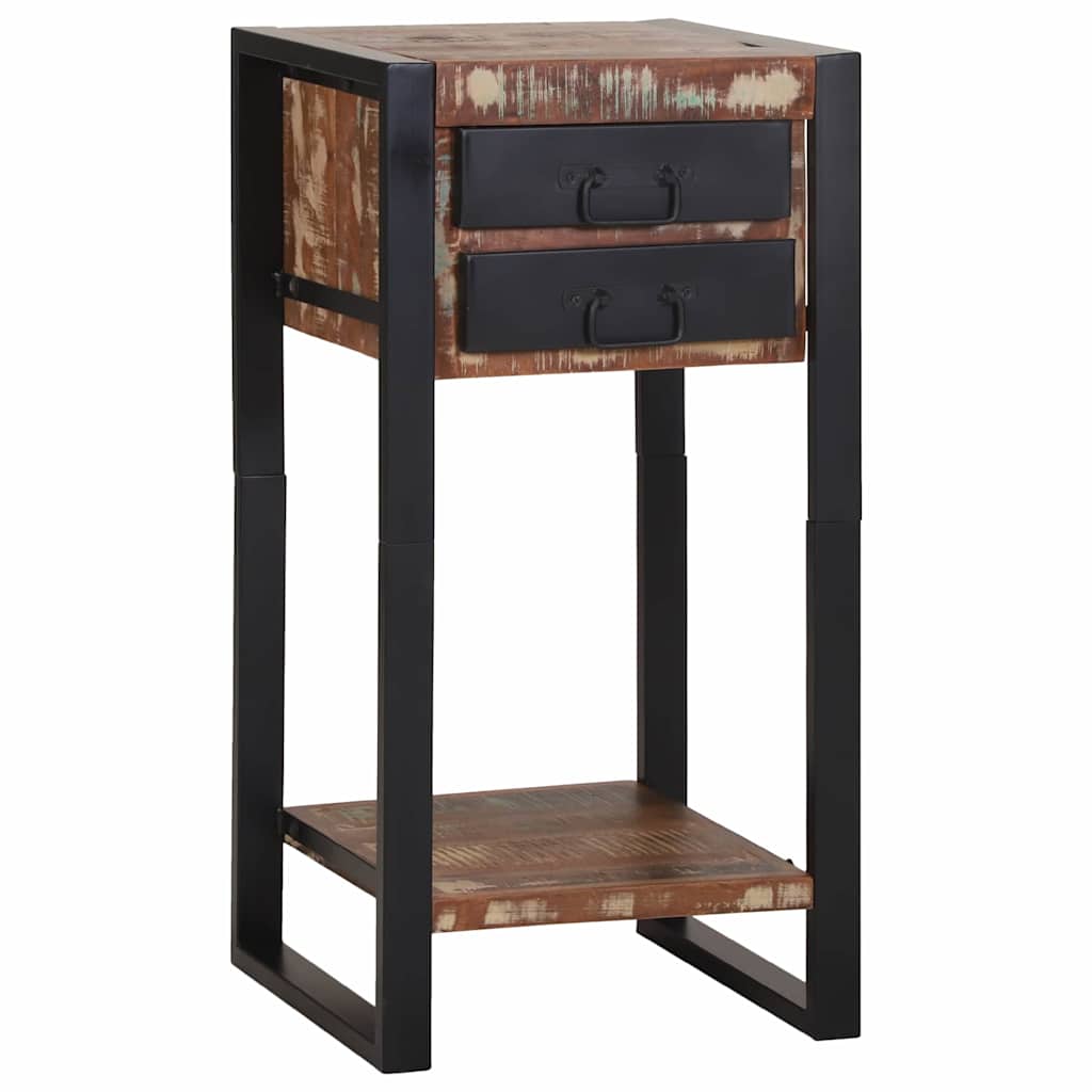 Tavolino Multicolore 40 x 40 x 80 cm Legno Recuperato Massello