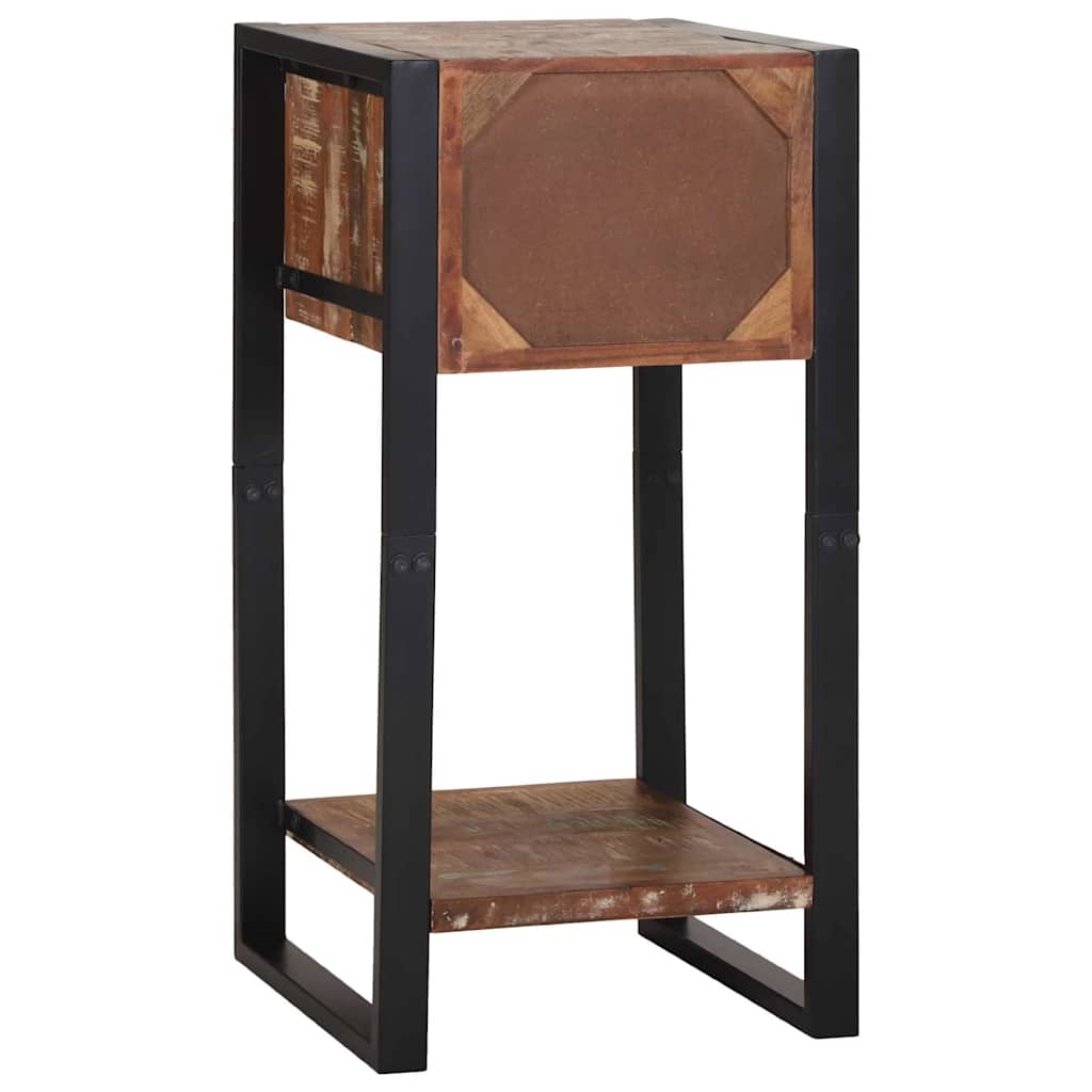 Tavolino Multicolore 40 x 40 x 80 cm Legno Recuperato Massello