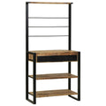 Scaffale da cucina Marrone e Nero 80 x 40 x 160 cm