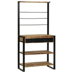 Scaffale da cucina Marrone e Nero 80 x 40 x 160 cm