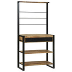 Scaffale da cucina Marrone e Nero 80 x 40 x 160 cm