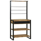 Scaffale da cucina Marrone e Nero 80 x 40 x 160 cm