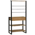 Scaffale da cucina Marrone e Nero 80 x 40 x 160 cm