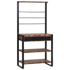 Scaffale da cucina Multicolore e nero 80 x 40 x 160 cm
