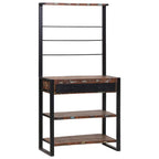 Scaffale da cucina Multicolore e nero 80 x 40 x 160 cm