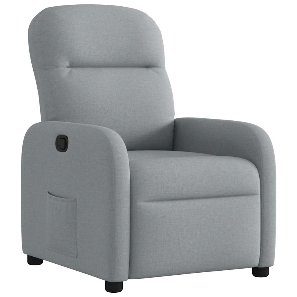 Poltrona Reclinabile in Tessuto Grigio Chiaro
