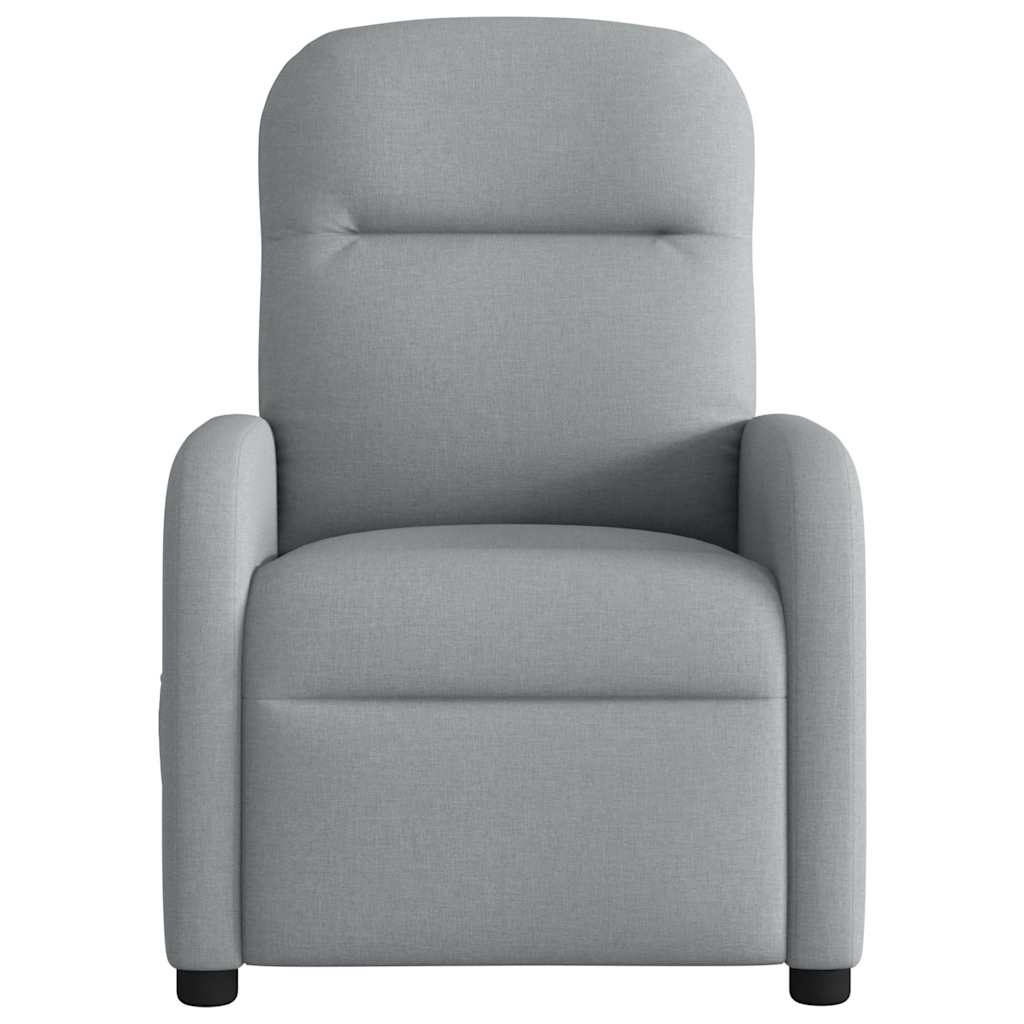 Poltrona Reclinabile in Tessuto Grigio Chiaro