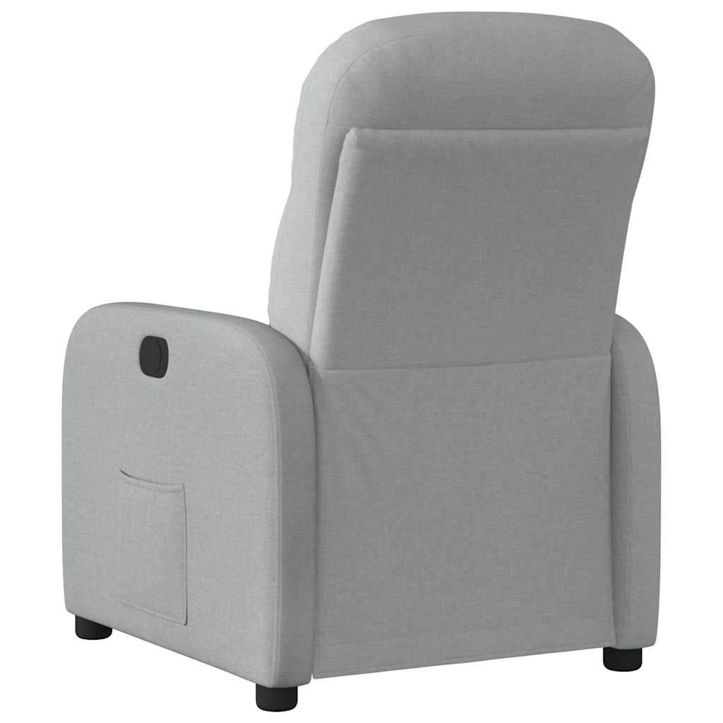 Poltrona Reclinabile in Tessuto Grigio Chiaro