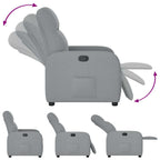 Poltrona Reclinabile in Tessuto Grigio Chiaro