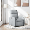 Poltrona Reclinabile in Tessuto Grigio Chiaro