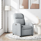 Poltrona Reclinabile in Tessuto Grigio Chiaro