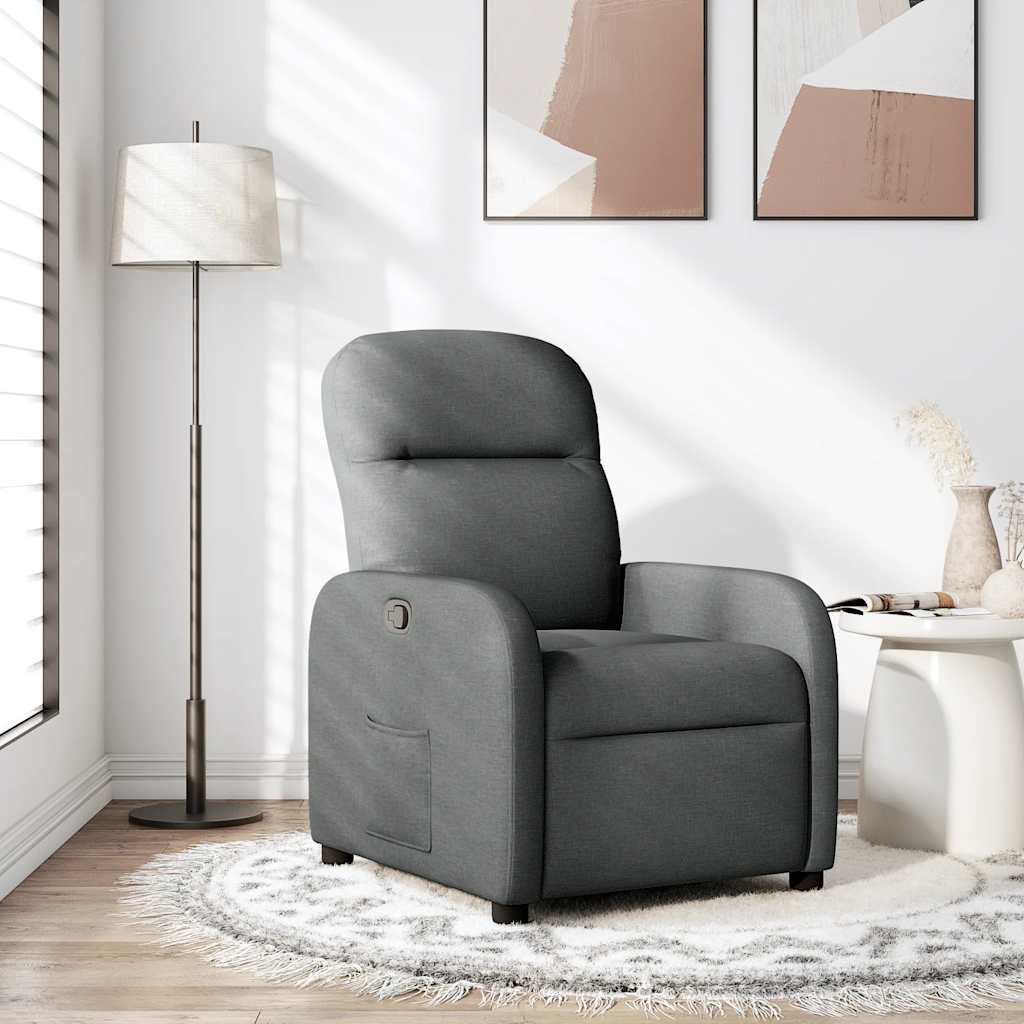 Poltrona Reclinabile in Tessuto Grigio Scuro