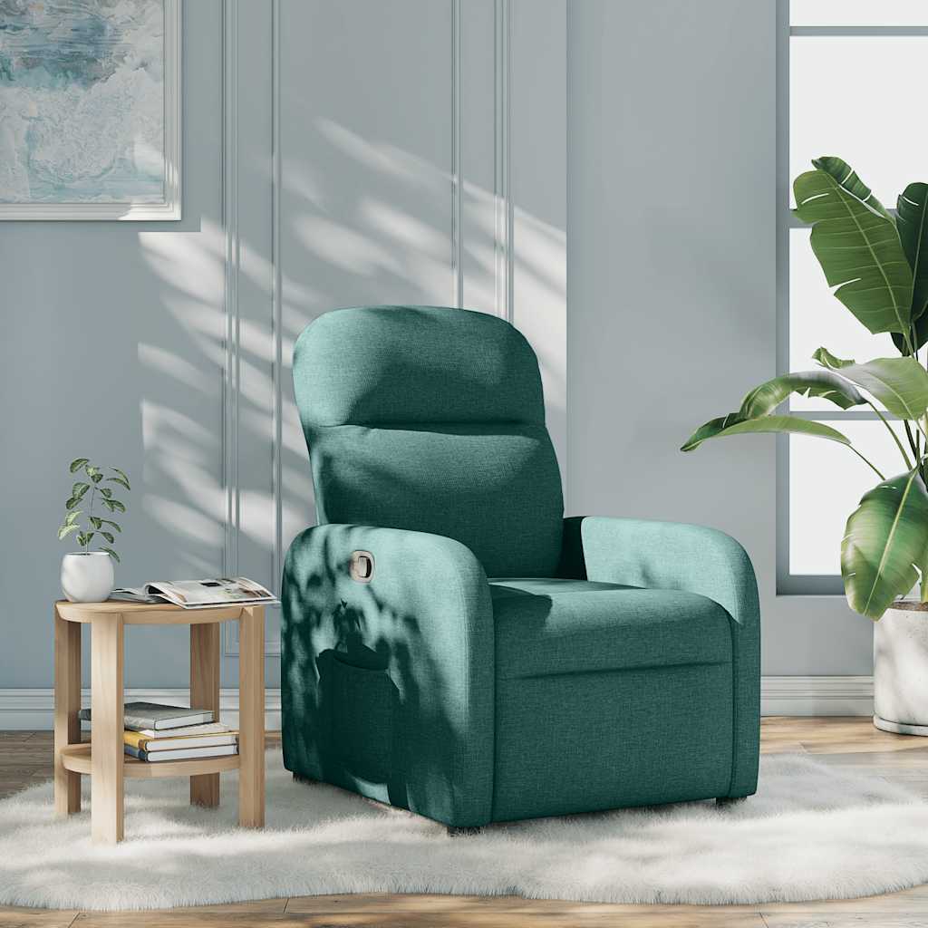 Poltrona Reclinabile in Tessuto Verde Scuro
