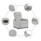 Poltrona Reclinabile in Tessuto Grigio Nuvola