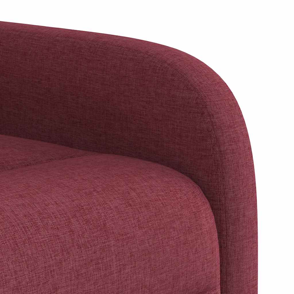 Poltrona Massaggiante Reclinabile Rosso Vino in Tessuto