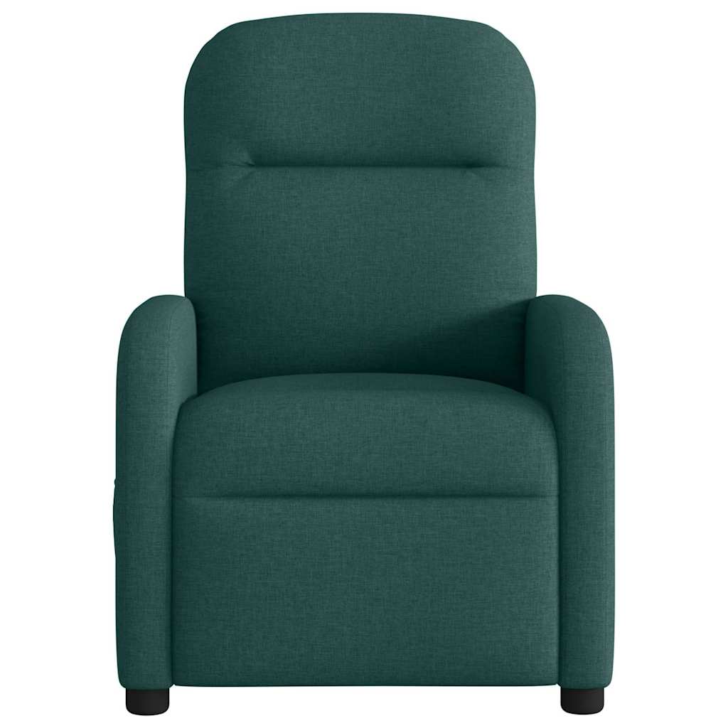 Poltrona Massaggiante Reclinabile Verde Scuro in Tessuto