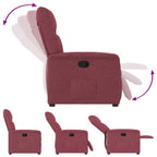 Poltrona Reclinabile in Tessuto Rosso Vino