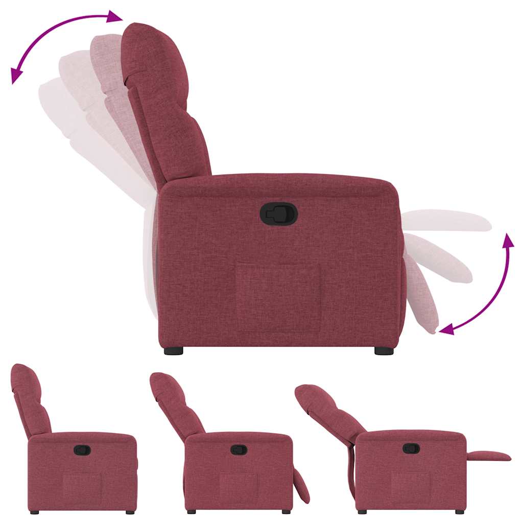 Poltrona Reclinabile in Tessuto Rosso Vino