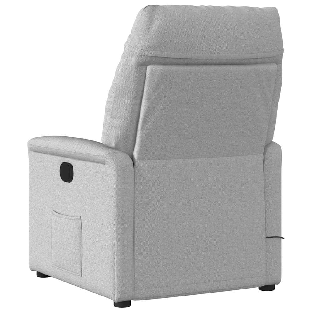 Poltrona Reclinabile in Tessuto Grigio Nuvola