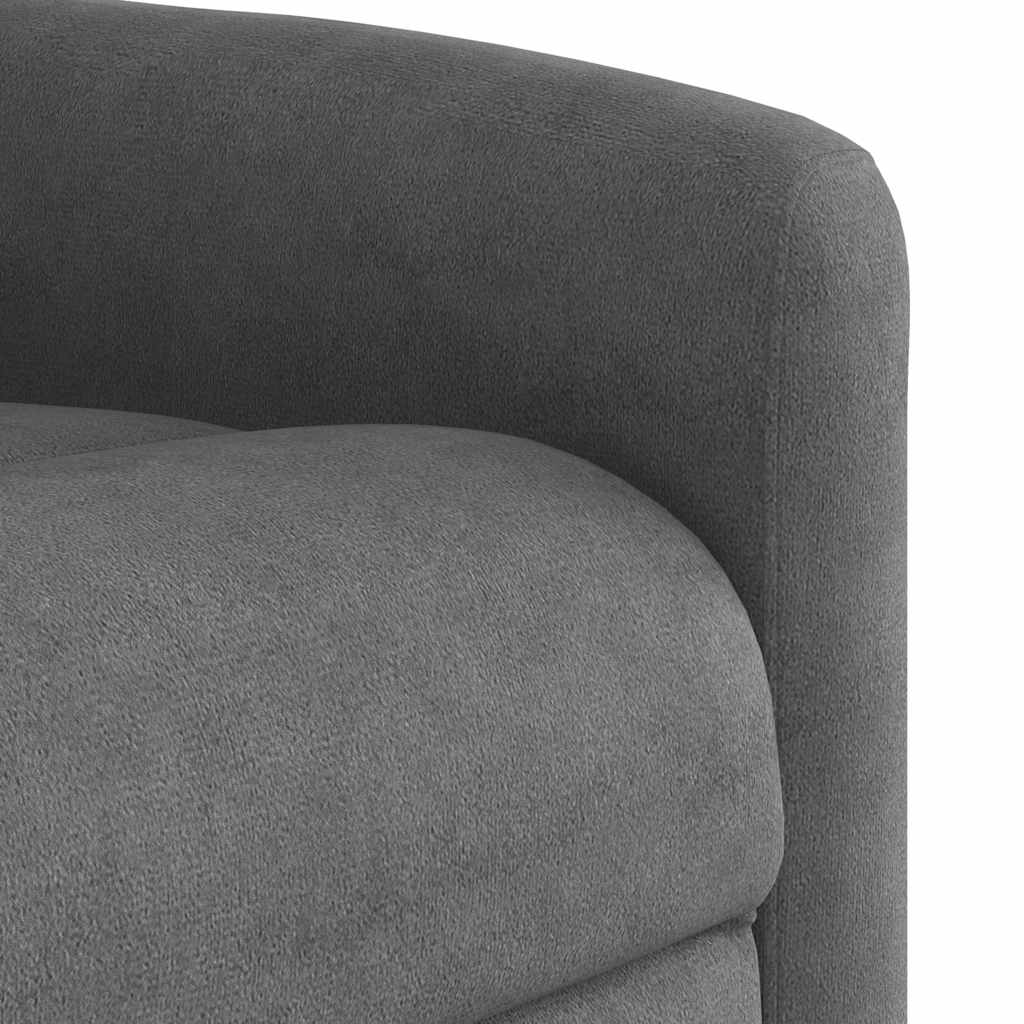 Poltrona Reclinabile Massaggio Grigio Scuro Tessuto Microfibra