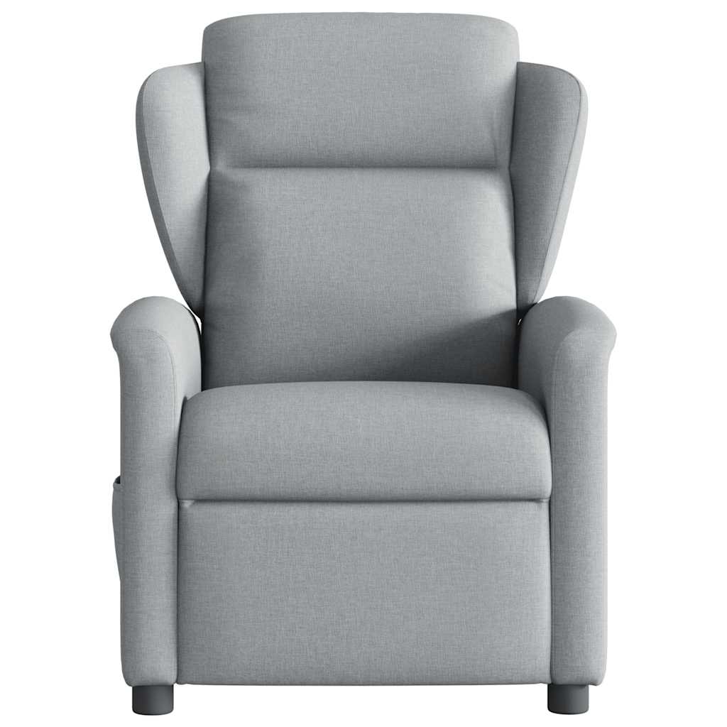 Poltrona Reclinabile in Tessuto Grigio Chiaro