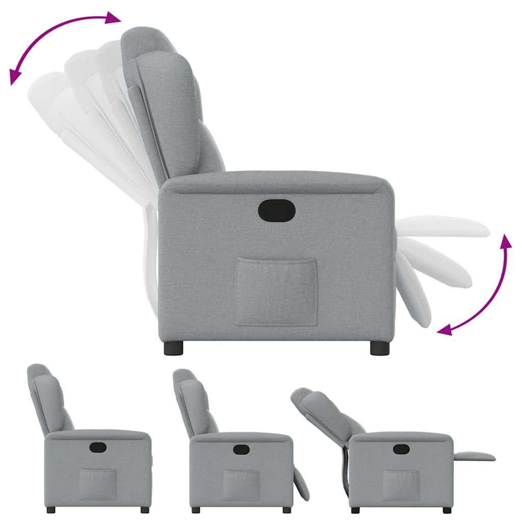 Poltrona Reclinabile in Tessuto Grigio Chiaro