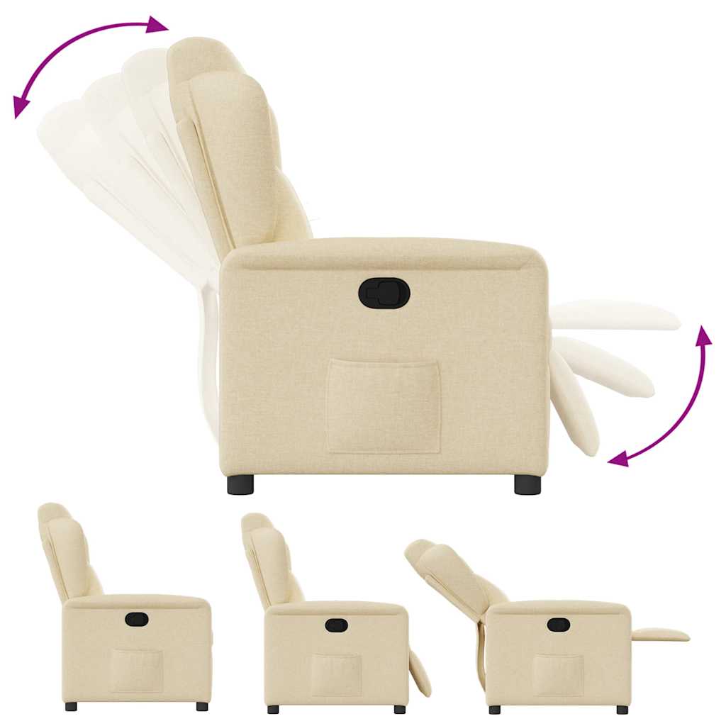 Poltrona Reclinabile in Tessuto Crema