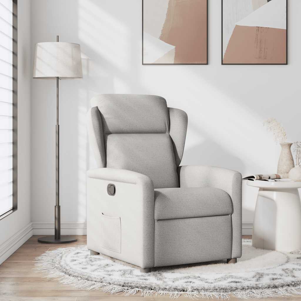 Poltrona Reclinabile in Tessuto Grigio Nuvola