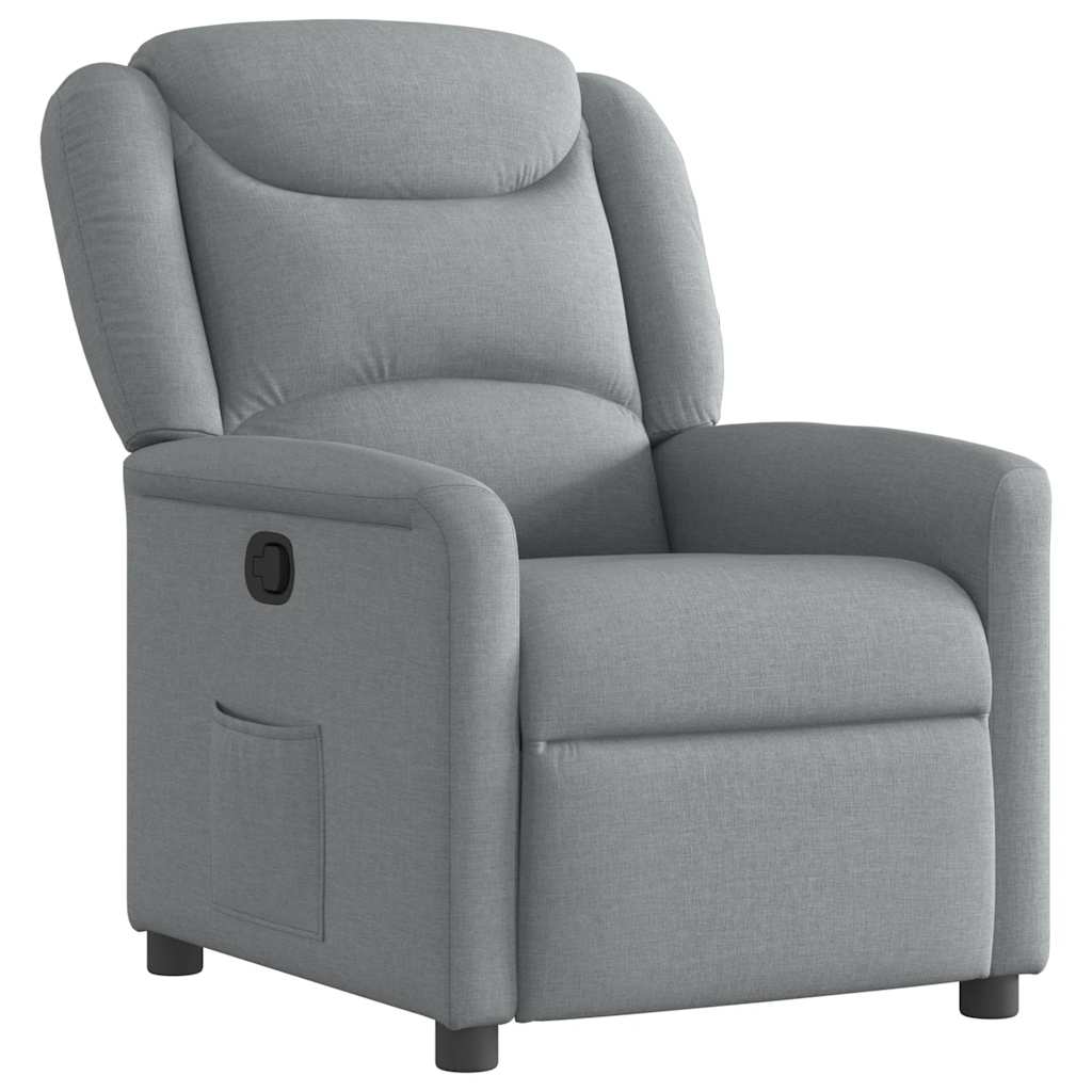 Poltrona Reclinabile in Tessuto Grigio Chiaro