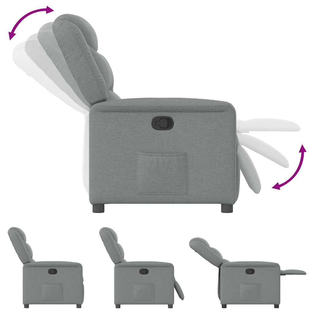 Poltrona Reclinabile in Tessuto Grigio Chiaro