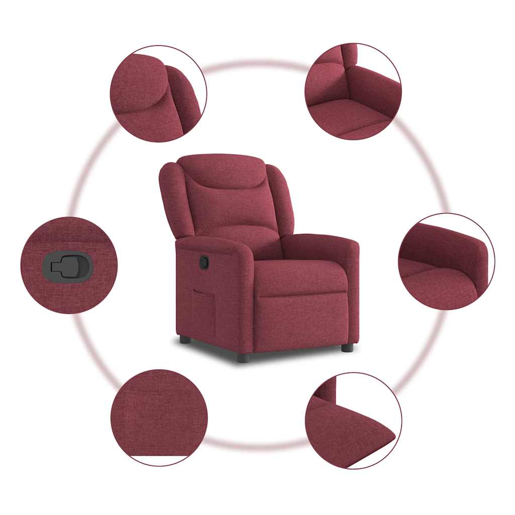 Poltrona Reclinabile in Tessuto Rosso Vino