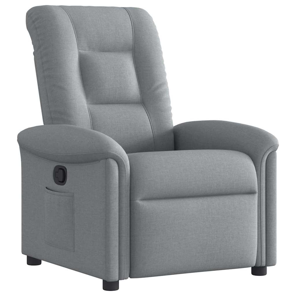 Poltrona Reclinabile in Tessuto Grigio Chiaro