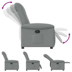 Poltrona Reclinabile in Tessuto Grigio Chiaro