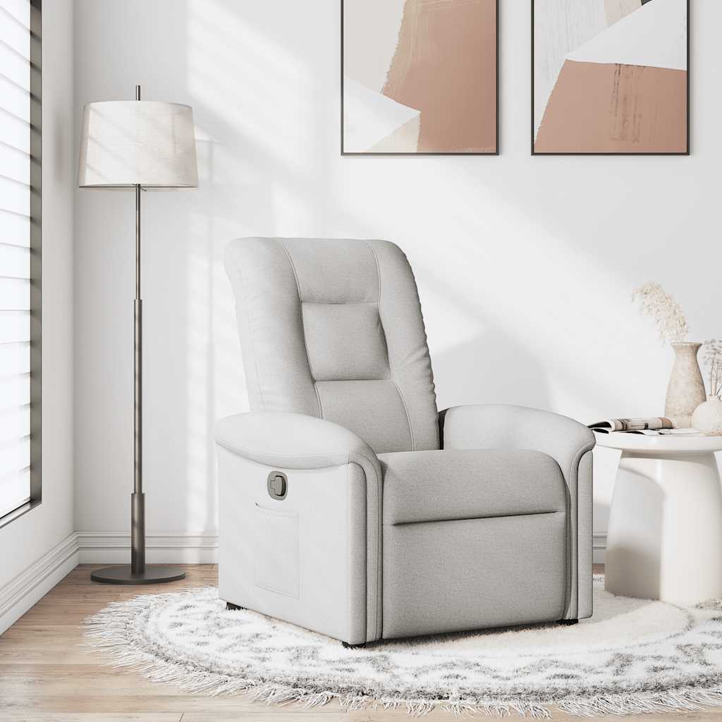 Poltrona Reclinabile in Tessuto Grigio Nuvola