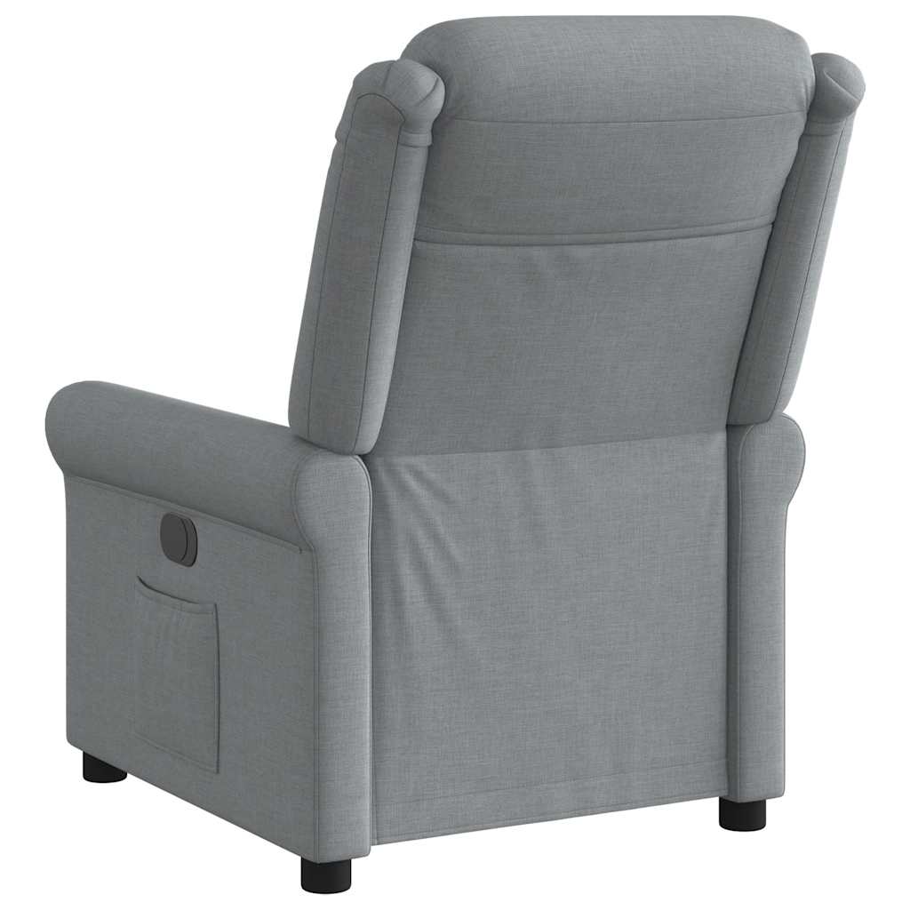 Poltrona Reclinabile in Tessuto Grigio Chiaro