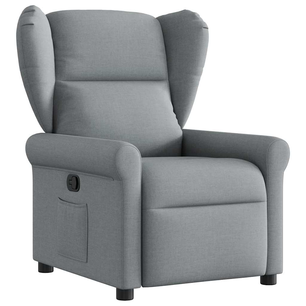 Poltrona Reclinabile in Tessuto Grigio Chiaro