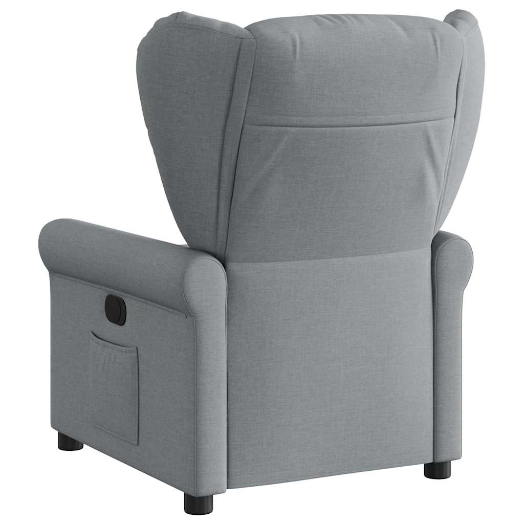 Poltrona Reclinabile in Tessuto Grigio Chiaro