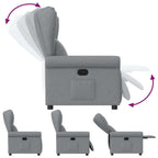 Poltrona Reclinabile in Tessuto Grigio Chiaro