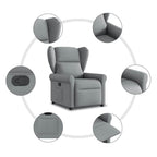 Poltrona Reclinabile in Tessuto Grigio Chiaro