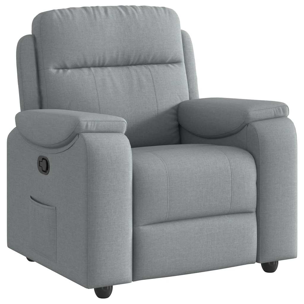 Poltrona Reclinabile in Tessuto Grigio Chiaro