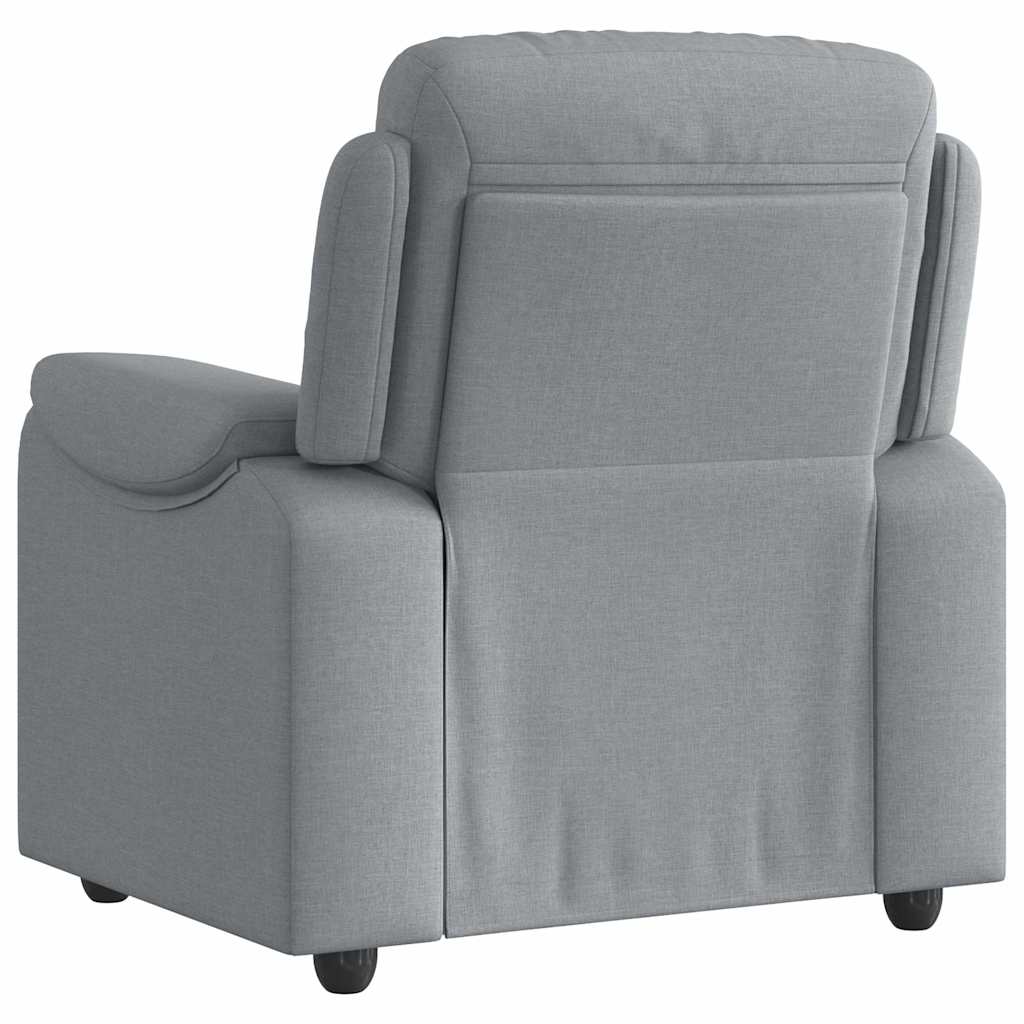 Poltrona Reclinabile in Tessuto Grigio Chiaro