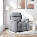 Poltrona Reclinabile in Tessuto Grigio Chiaro