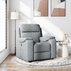 Poltrona Reclinabile in Tessuto Grigio Chiaro