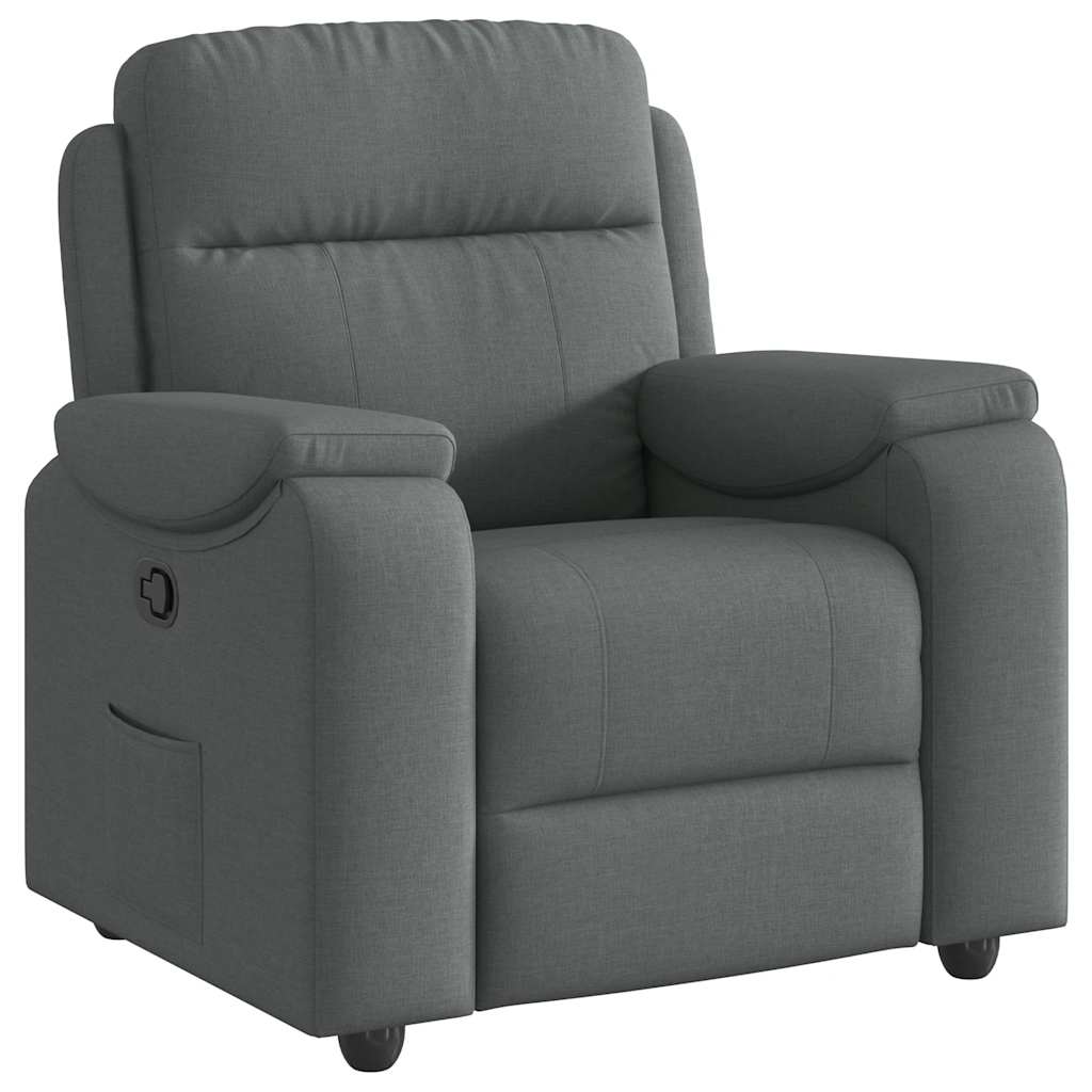 Poltrona Reclinabile in Tessuto Grigio Scuro