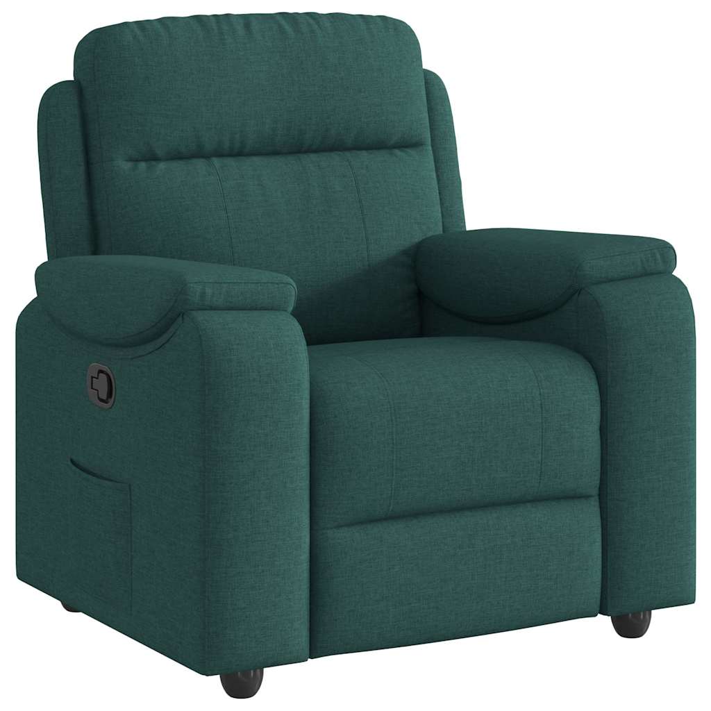 Poltrona Reclinabile in Tessuto Verde Scuro