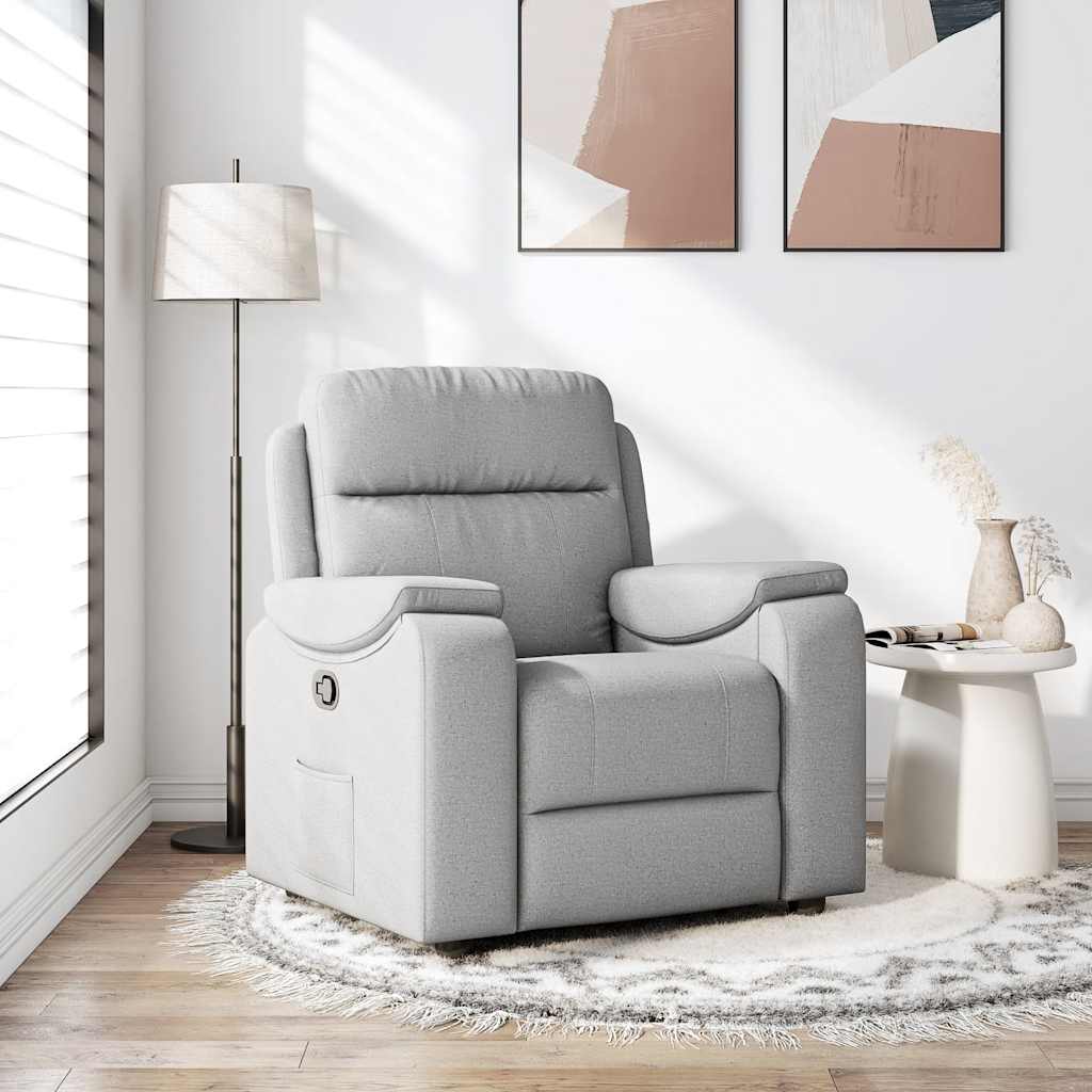 Poltrona Reclinabile in Tessuto Grigio Nuvola