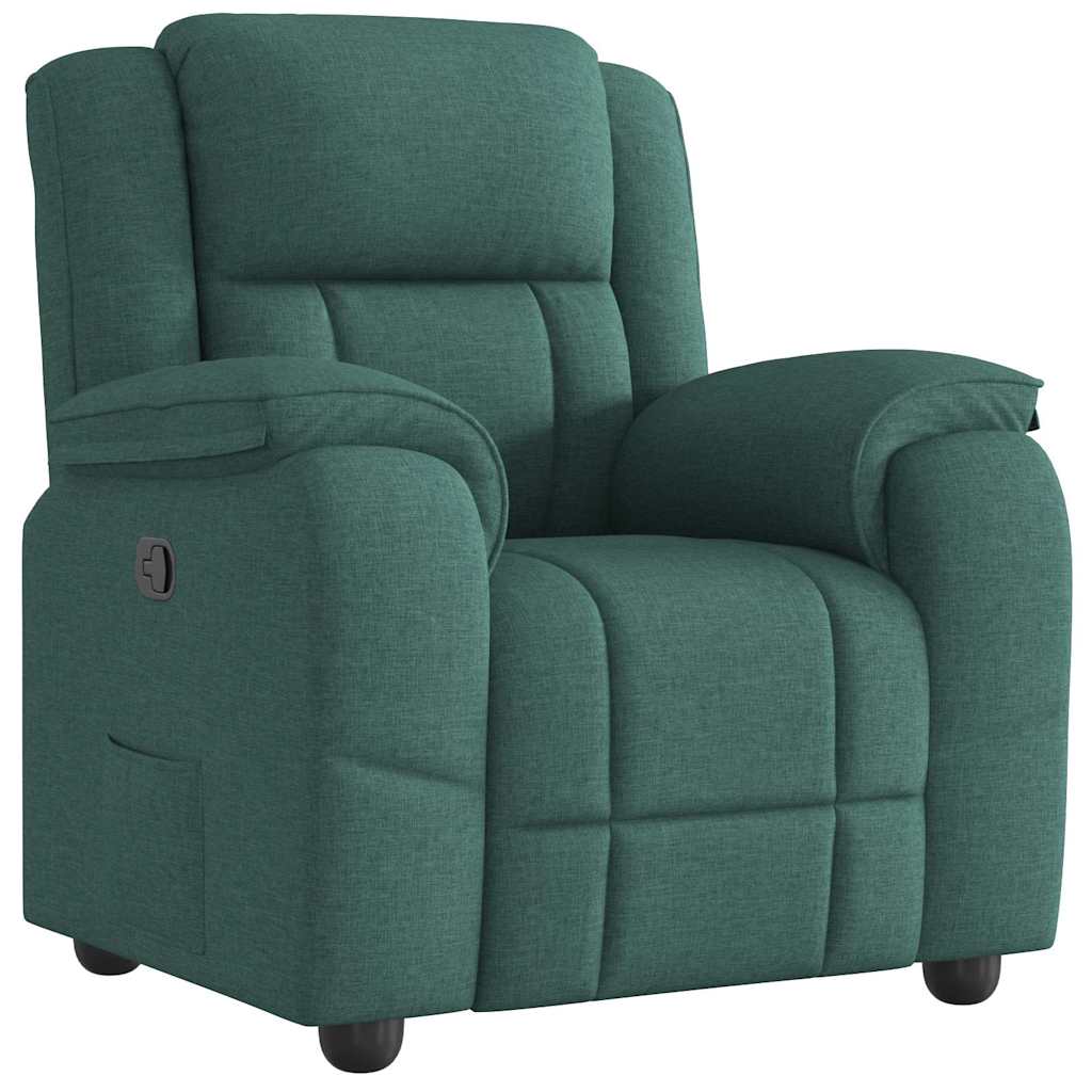 Poltrona Reclinabile in Tessuto Verde Scuro