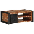 Tavolino Salotto Multicolore 90x50x36cm Legno Massello Recupero