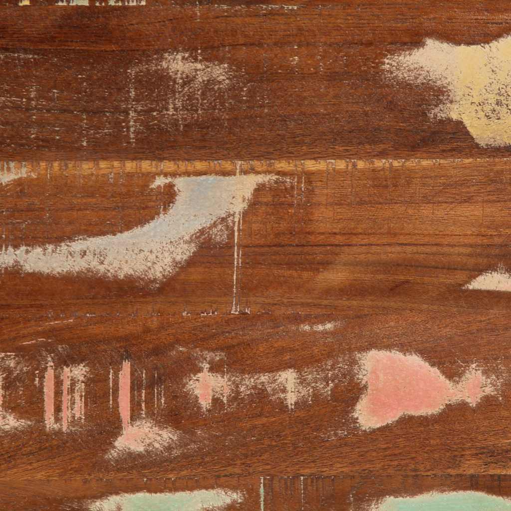 Tavolino Salotto Multicolore 90x50x36cm Legno Massello Recupero